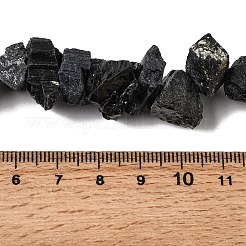 天然石ブラックトルマリンビーズ連売り  原石  ナゲット  7~25x8~24.5x5~16mm  穴：0.9~1mm  約14~28個/連  7.48''~8.43''（19~21.4センチメートル）&nbsp;G-I283-F12