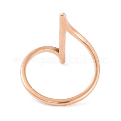 女性用304ステンレススチール製薄型カーブ指輪  ラインストーン付き  ローズゴールド  24mm  usサイズ6~9（16.5~18.9mm）&nbsp;RJEW-C086-25-RG