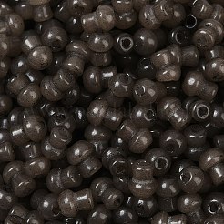 透明な色のガラスシードビーズ  キノコ  コーヒー  5.5x4.5mm  穴：1mm  4150個/ポンド&nbsp;SEED-R001-01C