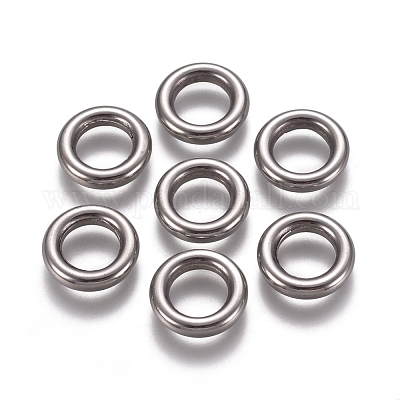 変色しにくい304ステンレススチール製リンクリング  リング  ステンレス鋼色  10x2.5mm  内径：6mm&nbsp;STAS-M274-014P-1