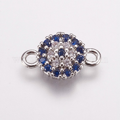 Brass Micro Pave Cubic Zirconia Links&nbsp;ZIRC-E143-47-1