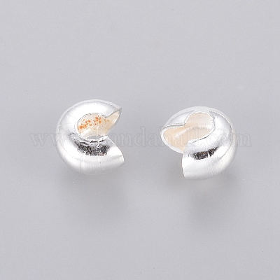 アイアン製つぶし玉カバーカシメ玉カバー  ニッケルフリー  銀色のメッキ  直径5mm  穴：1.5~1.8mm&nbsp;IFIN-H030-NFS-NF-1