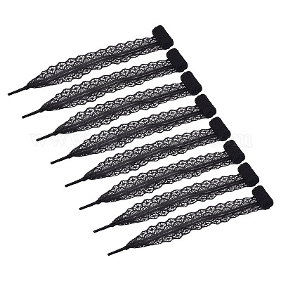 ポリエステルレース靴ひも10組  ブラック  820x30x0.2mm&nbsp;AJEW-TA0003-14C-1