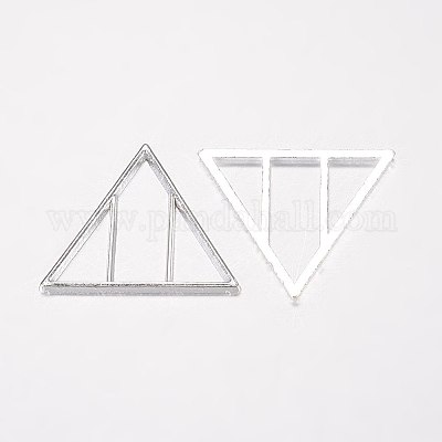 合金フィリグリー透かしコネクター  三角形  銀  20x23x1mm&nbsp;PALLOY-E446-03B-S-1