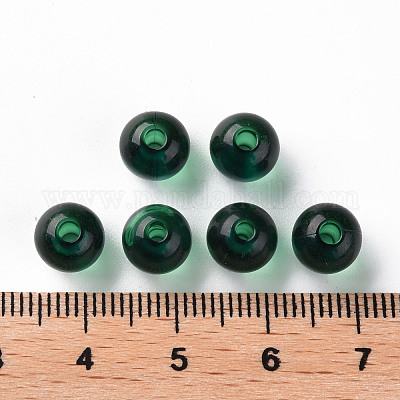 透明なアクリルビーズ  ラウンド  グリーン  8x7mm  穴：2mm  約1745個/500g&nbsp;MACR-S370-A8mm-735-1
