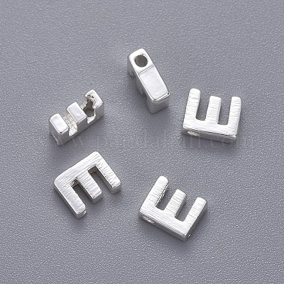 真鍮製チャーム  文字L  文字.e  5x4.5x2mm  穴：1mm&nbsp;KK-P081-E-S-1