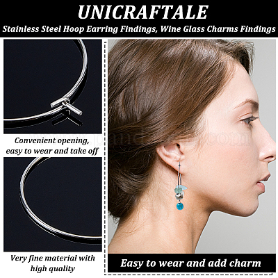 Wholesale 304 Stainless Steel Hoop Earring Findings