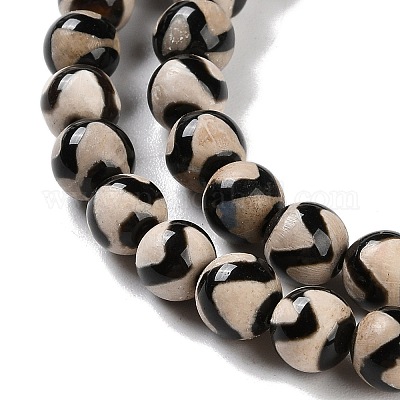 Natural Tibetan Wave Pattern dZi Agate Beads Strands&nbsp;G-B084-A02-02-1