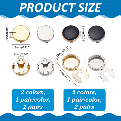 4 Pairs 4 Styles Brass Cufflinks&nbsp;BUTT-ME0001-04-1