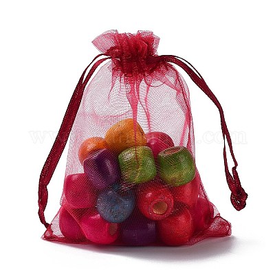 Rectangle Organza Drawstring Bags&nbsp;CON-PW0001-054C-13-1