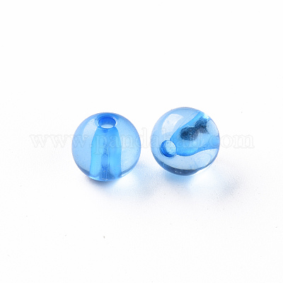 透明なアクリルビーズ  ラウンド  ディープスカイブルー  8x7mm  穴：2mm  約1745個/500g&nbsp;MACR-S370-A8mm-759-1