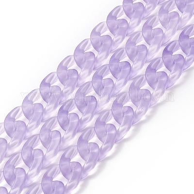 Transparent Acrylic Handmade Curb Chain&nbsp;AJEW-JB00544-10-1