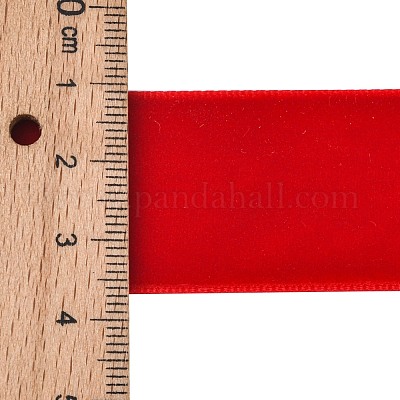 1インチの片面ベルベットリボン  ファイヤーブリック  1インチ（25.4mm）  約25ヤード/ロール（22.86メートル/ロール）&nbsp;OCOR-R019-25.4mm-045-1