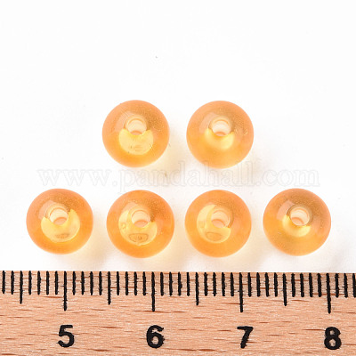 透明なアクリルビーズ  ラウンド  ゴールド  8x7mm  穴：2mm  約1745個/500g&nbsp;MACR-S370-A8mm-719-1