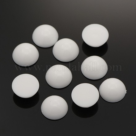 半円アクリルカボション  ホワイト  18x7mm  約200個/袋&nbsp;SACR-O002-16-18mm-1