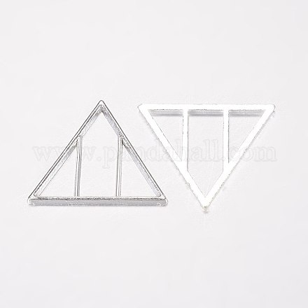 合金フィリグリー透かしコネクター  三角形  銀  20x23x1mm&nbsp;PALLOY-E446-03B-S-1
