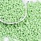 Baking Paint Glass Seed Beads, Round Hole, Peanut, Light Green, 3.5x6x3.5mm, Hole: 0.9mm, about 3750pcs/pound