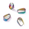 Ion Plating(IP) 304 Stainless Steel Snap on Bails, Rainbow Color, 7x6x3mm, Inner: 6x3mm