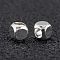 Brass Beads, Long-Lasting Plated, Cube, 925 Sterling Silver Plated, 2x2x2mm, Hole: 1.2mm