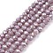 Electroplate Glass Beads Strands, Opaque Solid Color, AB Color Plated, Faceted, Rondelle, Medium Purple, 3.5~3.8x3mm, Hole: 0.4mm, about 105~110pcs/strand, 29~31cm