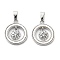 Brass Micro Pave Cubic Zirconia Pendants, Cadmium Free & Nickel Free & Lead Free, with Shell, Ring with Snowflake Charm, Platinum, 15.5x13x2mm, Hole: 5x2.5mm
