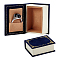 Microfiber Ring Storage Boxes, Book Shape, Dark Blue, 5.65x4.25x2.15cm