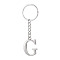 Alloy Keychains, with Split Key Ring, Platinum, Letter G, 90mm, Pendant: 35x25x3.8mm