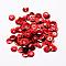 Plastic Paillette Beads, Semi-cupped Sequins Beads, Center Hole, FireBrick, 4x0.5mm, Hole: 1mm, about 35000pcs/pound