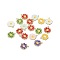 Alloy Enamel Pendant, Golden, Daisy Charm, Mixed Color, 18.4x15.6mm