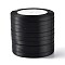 Single Face Satin Ribbon, Polyester Ribbon, Black, 1/4 inch(6mm), about 25yards/roll(22.86m/roll), 10rolls/group, 250yards/group(228.6m/group)