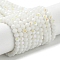 Opaque Glass Beads Strands, Faceted(32 Facets), Round, White, 3mm, Hole: 0.8mm, about 163~166pcs/strand, 50~51cm