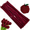 100Pcs DIY Plush Sticks, Chenille Stems, Pipe Cleaners, Kid Craft Material, Dark Red, 300x6mm