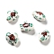 Handmade Printed Porcelain Beads, Hand Painted Ceramic Beads, Fish, Green, 14.5~15x11.5~12x7~7.5mm, Hole: 1.6mm