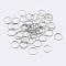 Anti-Tarnish Rhodium Plated 925 Sterling Silver Saw Cut Open Jump Rings, Round, Platinum, 18 Gauge, 6x1mm, Inner Diameter: 4mm, about 78pcs/10g