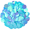 PVC Paillette/Sequin Pendants, Flat Round, Cyan, 19.5x0.3mm, Hole: 1.5mm, about 454pcs/500g