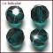 Imitation Austrian Crystal Beads, Grade AAA, K9 Glass, Faceted(32 Facets), Round, Teal, 10mm, Hole: 0.9~1mm