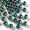 Transparent Acrylic Beads, AB Color Plated, Round, Green, 8x7mm, Hole: 2mm, about 1745pcs/500g