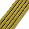 Handmade Polymer Clay Bead Strands, Heishi Beads, Disc/Flat Round, Dark Khaki, 6x0.5~1mm, Hole: 2mm, about 320~447pcs/strand, 15.74 inch~16.92 inch