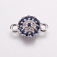 Brass Micro Pave Cubic Zirconia Links&nbsp;ZIRC-E143-47-2