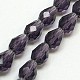 ガラスビーズ連売り  多面カット  ティアドロップ  インディゴ  15x10mm  穴：1mm  約50個/連  26.6インチ&nbsp;EGLA-E010-10x15mm-16-1