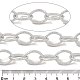 アルミアズキチェーン  テクスチャー  溶接されていない  スプールで  プラチナ  18x14x2mm  約32.81フィート（10m）/ロール&nbsp;CHA-C002-08P-3