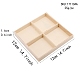 木製収納ボックス  4つのコンポーネントで  正方形  パパイヤホイップ  13x13x1.6cm&nbsp;WOCR-PW0001-085C-1