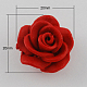 シナバービーズ  花  レッド  20x20x12mm  穴：2mm&nbsp;CARL-Q001-5-1