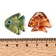 手作りランプワークビーズ  魚  ミックスカラー  22.5~23x20~21.5x7.5~8.5mm  穴：1.6mm&nbsp;LAMP-H073-01-3