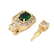 Brass Micro Pave Cubic Zirconia Box Clasps&nbsp;KK-P291-36G-2