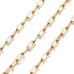 PVD Vacuum Plating 304 Stainless Steel Paperclip Chains, Long-Lasting Plated, Oval, Golden, 5.5x2.5x0.5mm