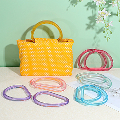 12個 6色プラスチックDリングバッグハンドル  鞄作り用品  ミックスカラー  90x120mm  内径：70x100mm  2個/カラー&nbsp;FIND-PH0029-29