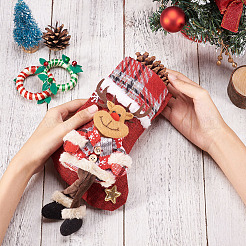 クリスマステーマの不織布バッグ  キャンディ保存用品  クリスマスの靴下  鹿  30~31cm&nbsp;ABAG-TAC0001-16A