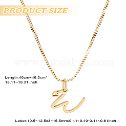 1pc Brass Chain & 304 Stainless Steel Letter Pendant Necklaces&nbsp;NJEW-LP0001-40W-G