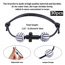 30Pcs Sports Theme Acrylic Beads Braided Bead Bracelets&nbsp;BJEW-BM00013